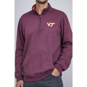 Virginia Tech Hokies VT 1/4 Zip Fleece Pullover Maroon Mens L